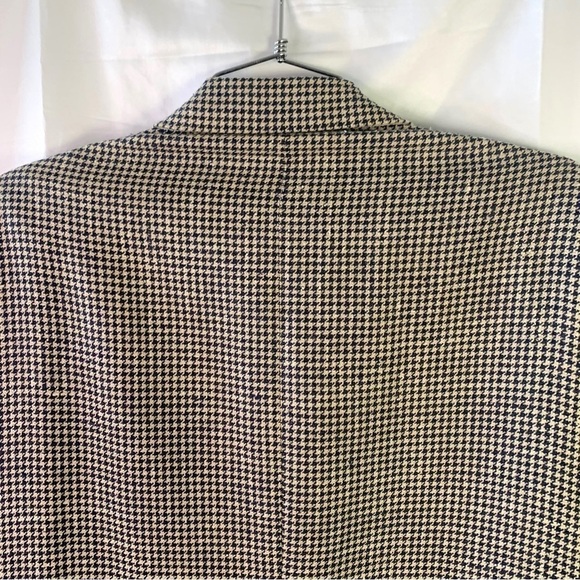 SILVIO BRESCIANI HOUNDSTOOTH BLAZER  BLUE BLAZER WOOL BLAZER MADE IN ITALY 46R - Picture 9 of 12